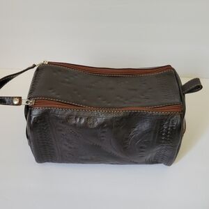 Genuine Leather Brown Pre-owned Men's Shaving Toiletry Bag